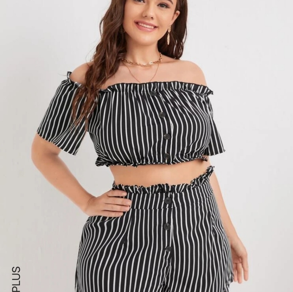 Striped Short and Shirt Set